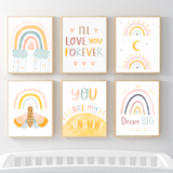 Boho Inspirational Nursery Decor | Set of 6 Prints 8X10’’(unframed)